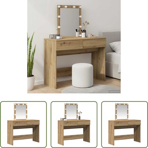 Schminktisch mit Spiegel - Schminktisch Artisan-Eiche 100 x 40 x 130 cm Holzwerkstoff (1/5)