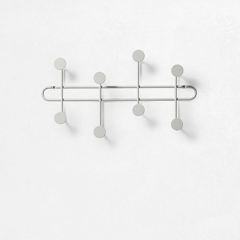 Wandgarderobe aus Metall mit 8 Haken "Otto" - Weiß