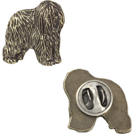Perro pastor polaco de llanura, PON II: broche de perro en una caja de regalo, elegante pin, pin de solapa de Art-Dog (1/5)