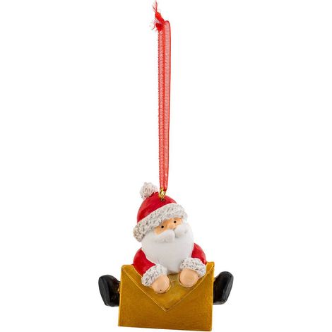 Soggetto babbo natale lettera dorata h.6cm rosso - Atmosphera créateur d'intérieur