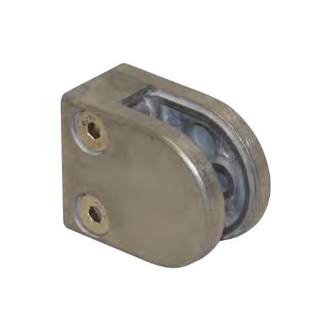 [QUALITE FRANCAISE] - Pince à verre ronde pour plat - Hauteur 40mm longueur 50mm - Zamac brut - À visser