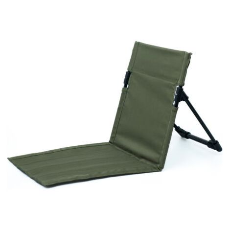 QORVA-Chaise pliante 39,5 x 38,5 x 41,5 cm en tube d'acier vert militaire avec dossier, idéale pour un pique-nique sur la plage ou sur la pelouse, 1 pièce (1/5)