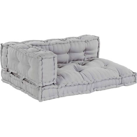 Sofa Cushion 3 pcs Grey 120 x 80 x 38 cm Fabric vidaXL