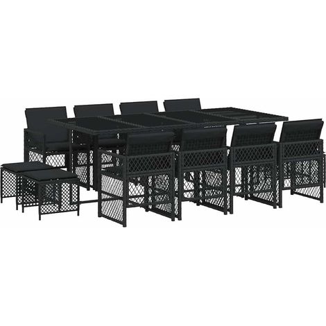 Maison Exclusive - Set comedor de jardín con cojines 13 pzas ratá (1/5)