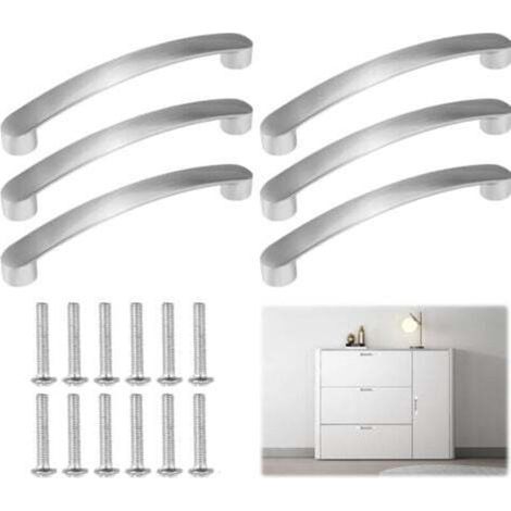 6 Pièces Poignée Meuble Cuisine, Poignee Placard, Cuisine Armoire Porte Poignées, Poignées De Tiroir, Brossé Poignée D'armoire, Pour Armoire De Meubles De Salle De Chambre (Centre à Centre 160mm) (1/4)