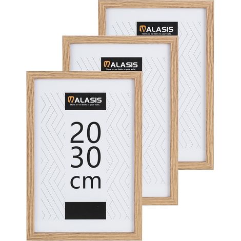Cadres Photo 20x30 cm en Bois Naturel, Lot de 3 (1/5)