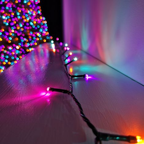 720 LED 57.5m Premier SupaBrights Indoor Outdoor Christmas Multi Function Mains Operated String Lights with Timer in Rainbow (1/5)