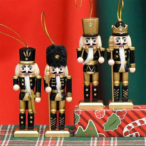 Décorations de Noël Casse-noisettes en bois Figurines de soldats Ornement de fête (1/4)