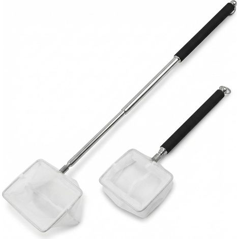 2Pcs Épuisette pour Aquarium, Filet D'atterrissage De Pêche, Filets De Pêche pour Réservoirs, Extensible 19-54 cm, Noir (1/5)
