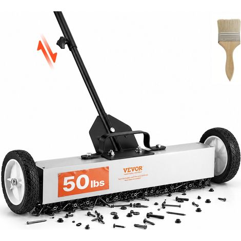 Balayeuse Magnétique 22,6 kg Balai Magnétique à Manche Télescopique 77-113 cm Outil de Ramassage à Aimant 745 mm avec Roues Collecteur Pièces Métalliques pour Nettoyage Atelier Garage Chantier (1/5)