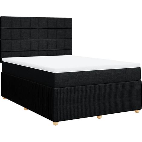 Maison Exclusive - Boxspringbett mit Matratze Schwarz 160x200 cm