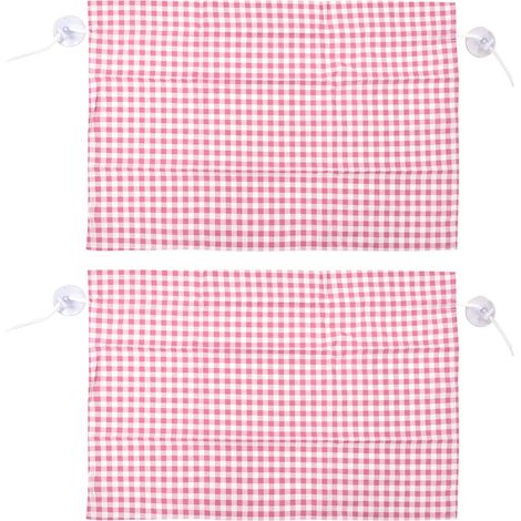 2 Pièces Store de Voiture Anti-UV avec Ventouses - Protection Solaire Fenêtre Latérale à Motif Grille Rose (1/5)