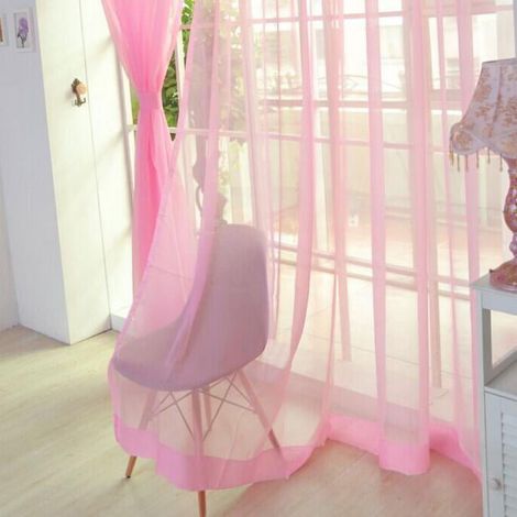Rideau Tulles - 200 cm x 100 cm - Tulle Polyester - Pour Porte Fenêtre Arrière-plan Boutique - 2 Pièces (1/3)