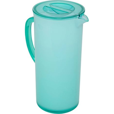 Brocca di plastica color menta in polistirolo, dimensioni 18 x 11,6 x 25 cm. (1/2)