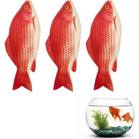 3 künstliche, schwimmende Goldfische, Plastikfische, kleine künstliche, schwimmende Goldfische, realistische Dekoration, für Aquarien (rot) (1/4)