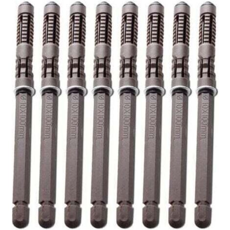 Lot de 8 supports d'étagères flottants en bois invisibles et durables avec vis - Pour le matériel réglable - Pour étagères (diamètre 10 x 100 mm) (1/5)