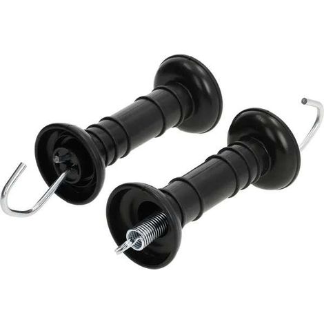 Cyclingcolors – Lot de 2 poignées de clôture électrique noires – Isolateur pour portillon et portail – Connexion sécurisée pour chevaux, vaches, gibier, chiens, poules
