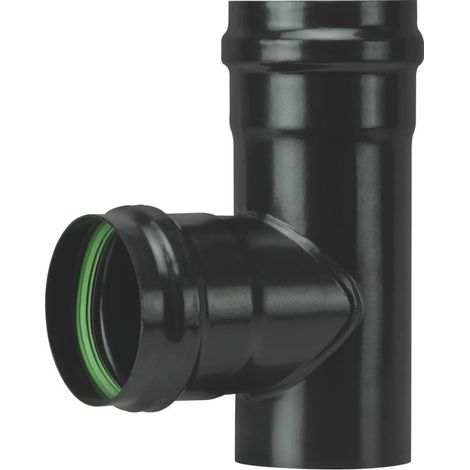 Save RACCORDO A T PER STUFA A PELLET LIGHT (F/F) SENZA GUARNIZIONE Col. Nero opaco  Ø cm. 8