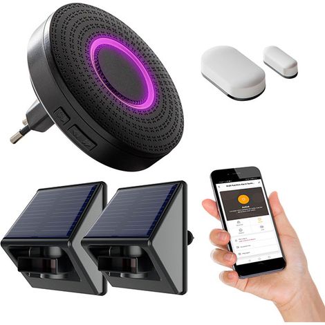 Batilec – Kit alarme maison Wi-Fi avec 2 détecteurs de mouvement solaire – Alarme sonore 90 dB – Portée 150 mètres – Application Tuya Smart Life (1/4)