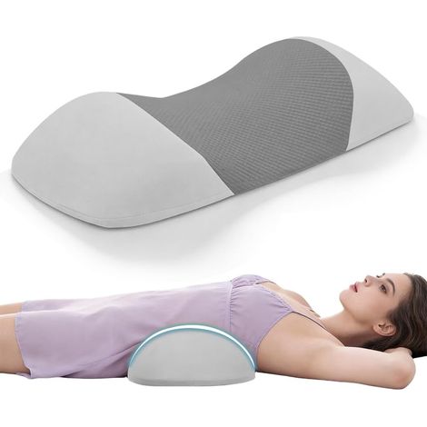 Novaspine Pro Coussin orthopédique en mousse à mémoire de forme pour chaise de bureau, voiture, lit et canapé, housse respirante 55 x 26 x 11 cm, gris (1/5)