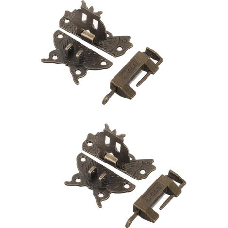 Lot de 2 verrous vintage pour boîtes à bijoux, design rétro (1/5)