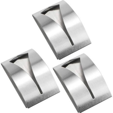 Toallero de 3 piezas, gancho autoadhesivo sólido de acero inoxidable, autoadhesivo para baño, utilizado en cocina, baño, una toalla, un paño de cocina, no necesita perforaciones.