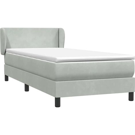 Maison Exclusive - Cama box spring con colchón terciopelo gris cl (1/5)