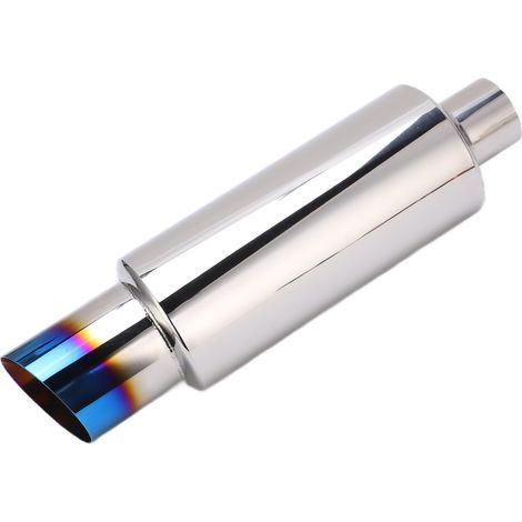Silencieux d'échappement bleu, entrée 2 pouces, sortie 3 pouces, acier inoxydable, silencieux en coton, universel (1/5)
