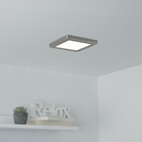 CCT LED Ein-Aufbaustrahler eckig silber 3000/4000/6000K silberfarbiger Abdeckring - Ausführung: 6W 140x140mm (1/5)