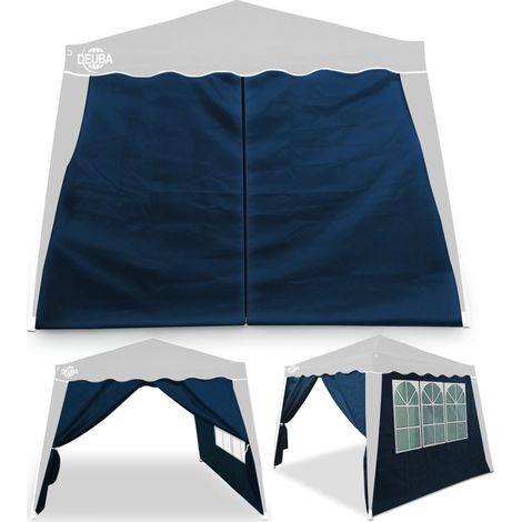 CASARIA® 2x Capri Side Wall Set For 3x3m Gazebo Water-Repellent Exterior Accessory Walls For Folding Pop-Up Pavilion Party Tent 1x Window Panel 1x Zipped Door Panel Blue (1/4)