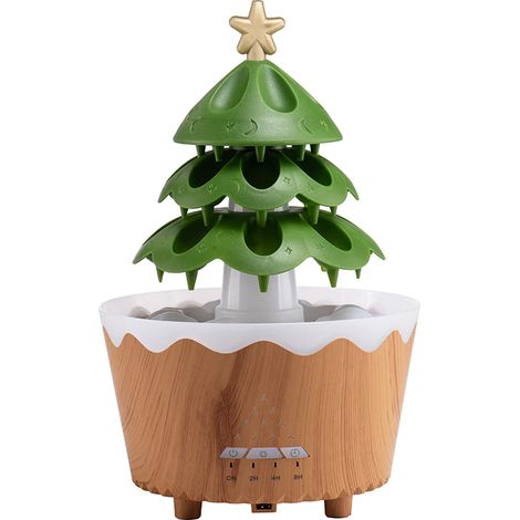 Diffuseur d'arômes (en bois), télécommande, humidificateur d'air en forme de goutte de pluie, diffuseur en forme de nuage de pluie (1/5)