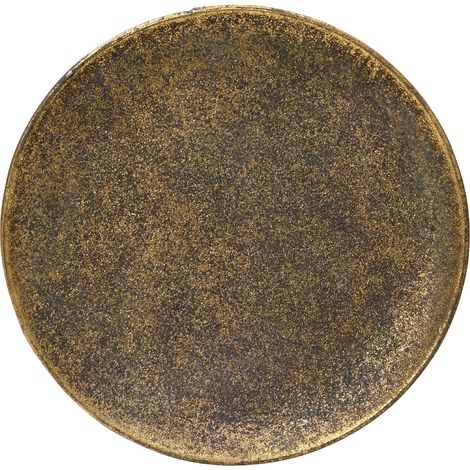 Kaemingk – Assiette décorative aspect ancien à paillettes – Fer bronze, Ø 28,5 cm (1/2)