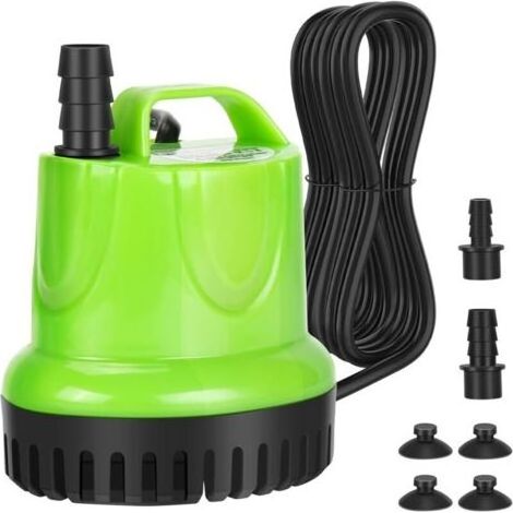 Pair Pompe submersible verte, 25W 1200L, pompe submersible à grand débit, protection contre la combustion à sec, conception ultra silencieuse, adaptée pour aquarium fontaine, aquarium, piscine
