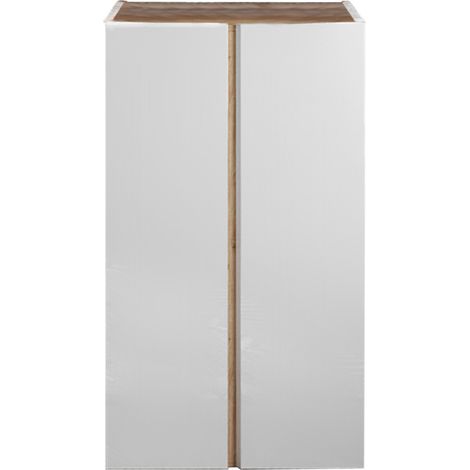 Scarpiera ingresso armadio 2 ante 70x35x111cm bianco lucido legno Indy (1/5)