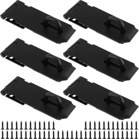 Lot de 6 loquets de porte d'abri de jardin, loquet de porte robuste avec vis, loquet d'agrafe en acier inoxydable pour abri de jardin, garage, fenêtre, armoire (1/5)