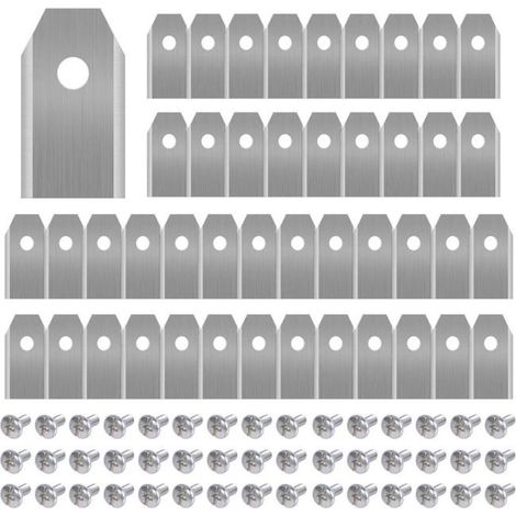 45 cuchillas de repuesto de titanio plateado para cortacéspedes robóticos Husqvarna - Aptas para uso doméstico. (1/4)