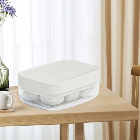 Mini-Eiswürfelform mit 6 Fächern, Aufbewahrungsbehälter für sommerliche Eiswürfel, Mini-Eiswürfelform für den Heimgebrauch, Weiß (1/5)