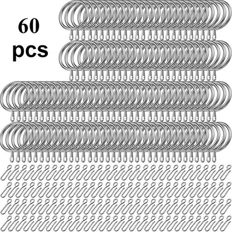 30 anneaux en acier inoxydable et 30 crochets métalliques en stock (1/5)