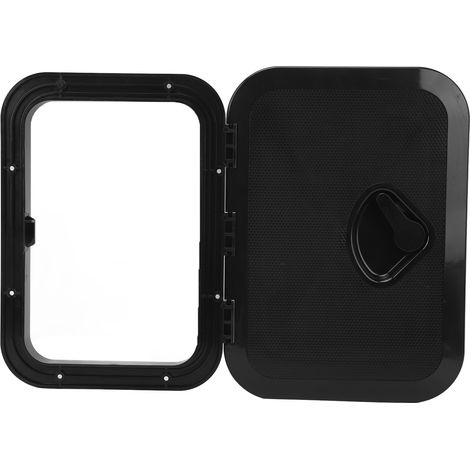 Boccaporti per barche Marine Rettangolo nero ABS 10‑5/8 X14‑3/4 pollici Coperchi per yacht RV (1/5)