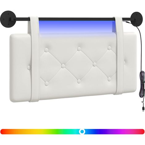 Maison Exclusive - Testiera sospesa Con luce LED Bianco Similpelle (1/5)