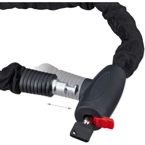Relaxdays Antivol vélo, Cadenas, Chaine anti-vol, moto, 100 cm long, moto, 2 clés, noir (1/5)