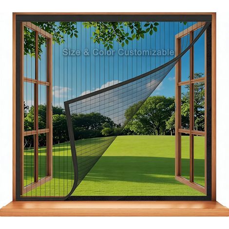 Fenêtre Moustiquaire sur Mesure – Protection Anti-Insectes avec Bande Velcro, Filet Anti-Mouches & Moustiquaire pour Fenêtre, Largeur Individuelle 50-200 cm (1/3)
