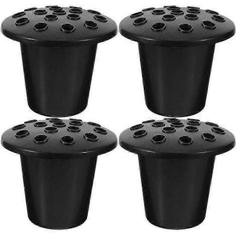 Lot de 4 vases commémoratifs pour cimetière, porte-fleurs pour tombe, 16 trous, jardinière en plastique - 13,00 x 13,00 x 10,00 cm (1/4)