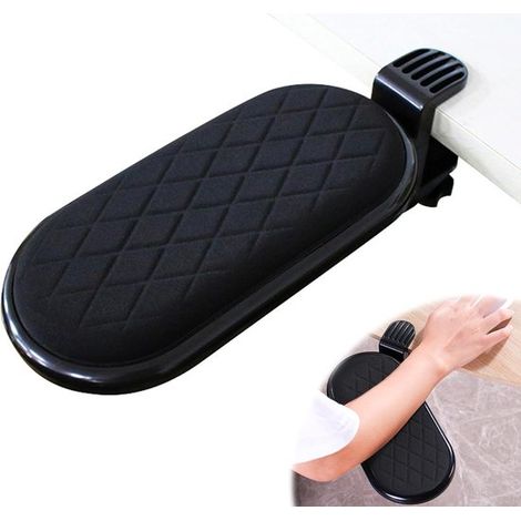 Soporte reposabrazos de escritorio con reposamuñecas ergonómico ajustable para el hogar y la oficina - Negro - Trabajo cómodo con el ordenador - Alivio de la muñeca - Diseño ergonómico (1/5)