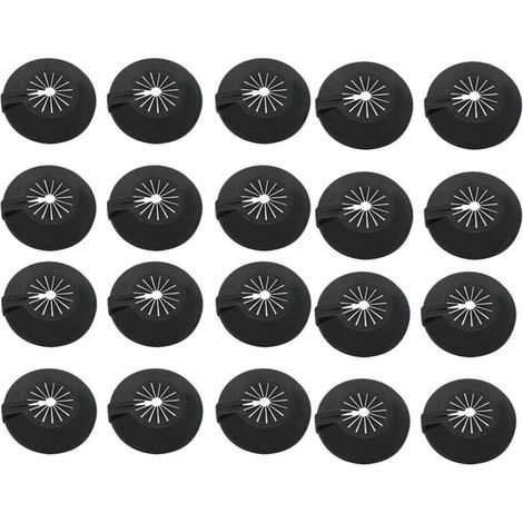 20 Pieces Radiator Pipe Covers, Plastic Pipe Clamps Radiator Pipe Covers Plastic Valve Rosette Heating Pipe Covers, Radiator Rosettes for 8-30 mm Water Pipes (Black)