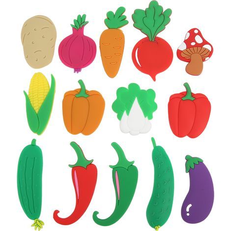 15 Aimants Frigo Mignons 3D Légumes - Jeu Magnétique Décoratif pour Cuisine (1/5)