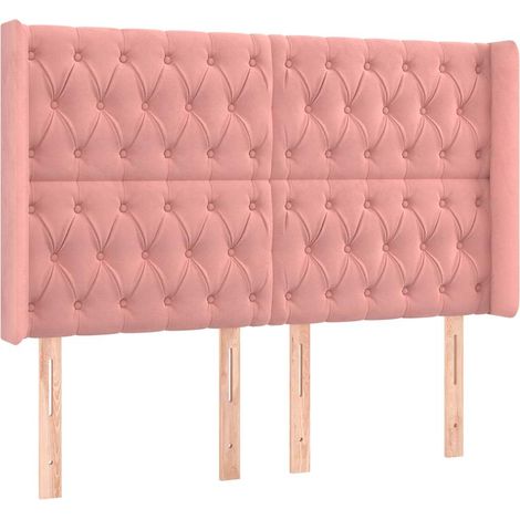 Maison Exclusive - Cabecero con orejas de terciopelo rosa 163x16x (1/5)