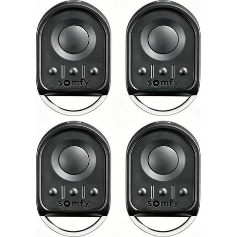 Télécommande Keygo RTS - 4 Canaux - Compatible Systèmes RTS - Pile CR2430 - Dimensions 59 x 35 x 14 mm - Lot de 4