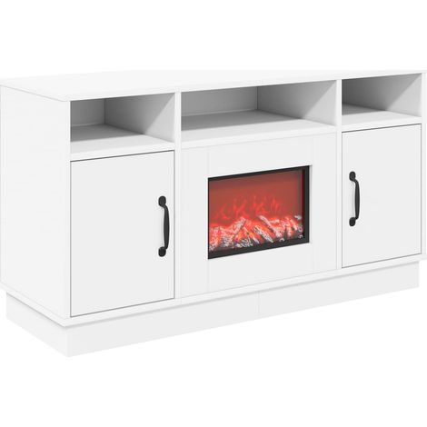 Chimenea eléctrica Blanco 100 x 33 x 55 cm Madera de ingeniería vidaXL (1/5)