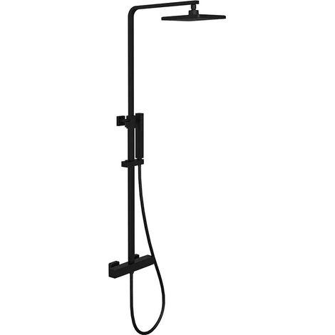 Colonne de douche avec pommeau 20 5 x 20 5 cm en ABS finition noir mat Serio (1/4)